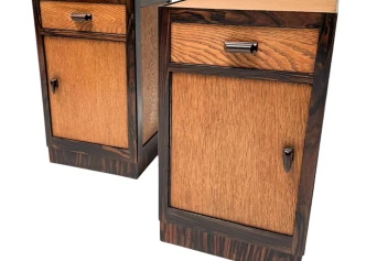 Two Art Deco Modernist Nightstands or Bedside Tables, 1920s 2